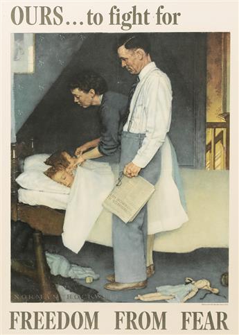 NORMAN ROCKWELL (1894-1978). [THE FOUR FREEDOMS.] Group of 4 posters. 1943. 28x20 inches, 71x50 cm. U.S. Government Printing Office, Wa